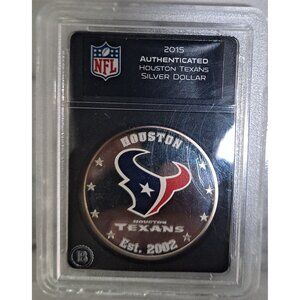NFL Houston Texans Authenticated Bradford Exchange 2015 Fiji Silver Dollar